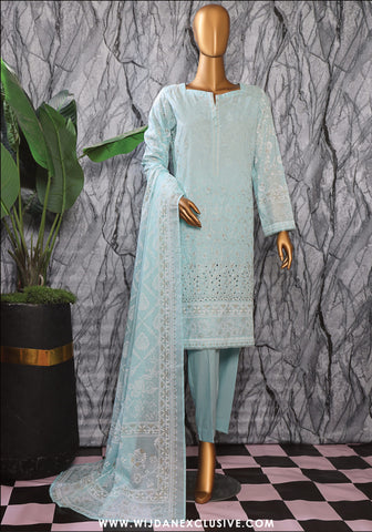 HZ Exclusive Unstitched Mid Summer Embroidered Slub Lawn - 2025 EMC-31