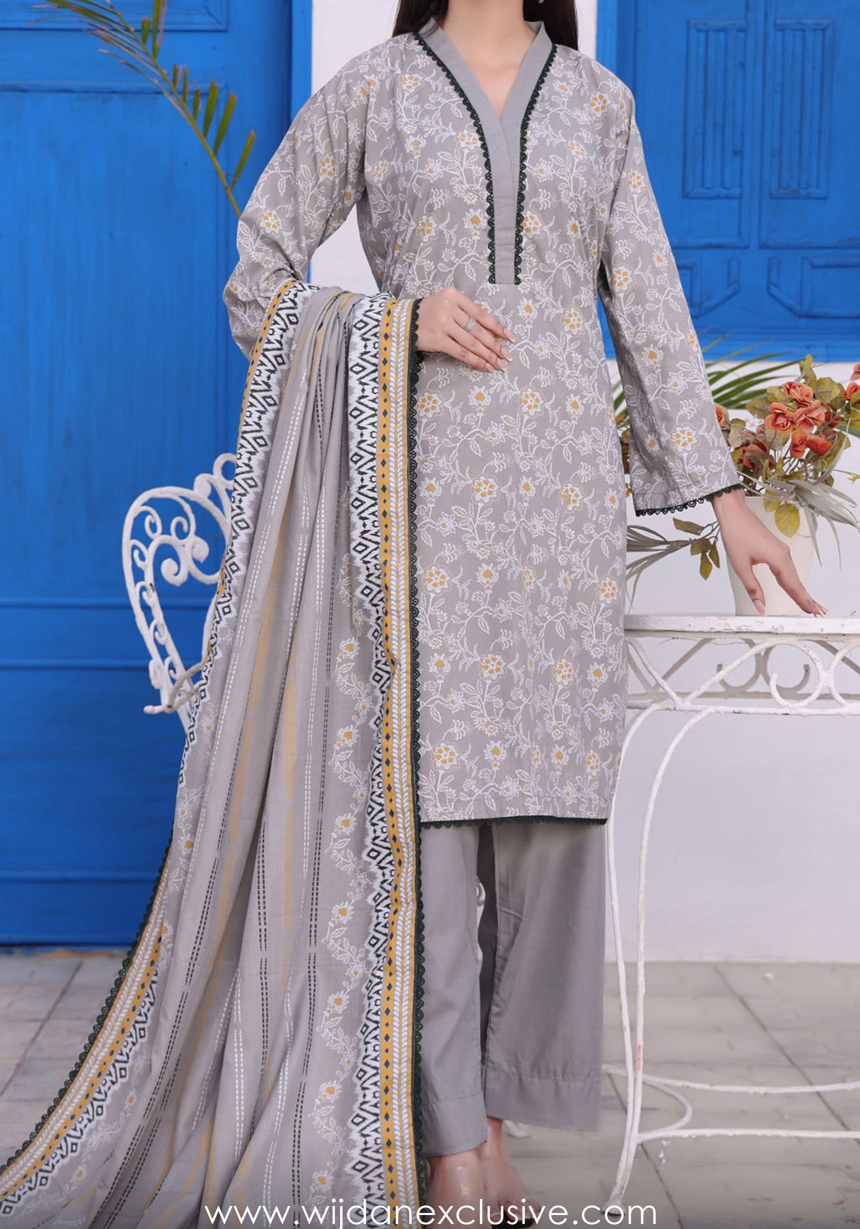 Wrinkle Free Un-Stitched Printed Collection Vol-26 by Amna Khadija D-05