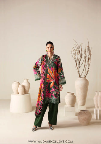 Zyrah by Naqsh | Unstitched Fall Winter Collection - 2025 DARK GREEN- 00185