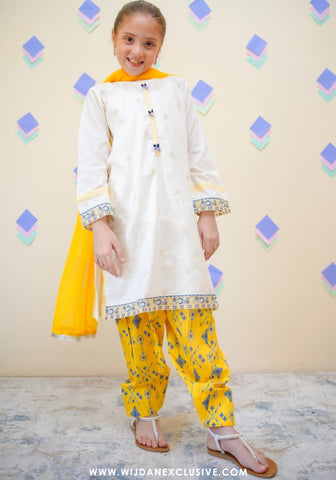 Shanzey Stitched Kids Embroidered Farshi Edit - 2025 (YELLOW)