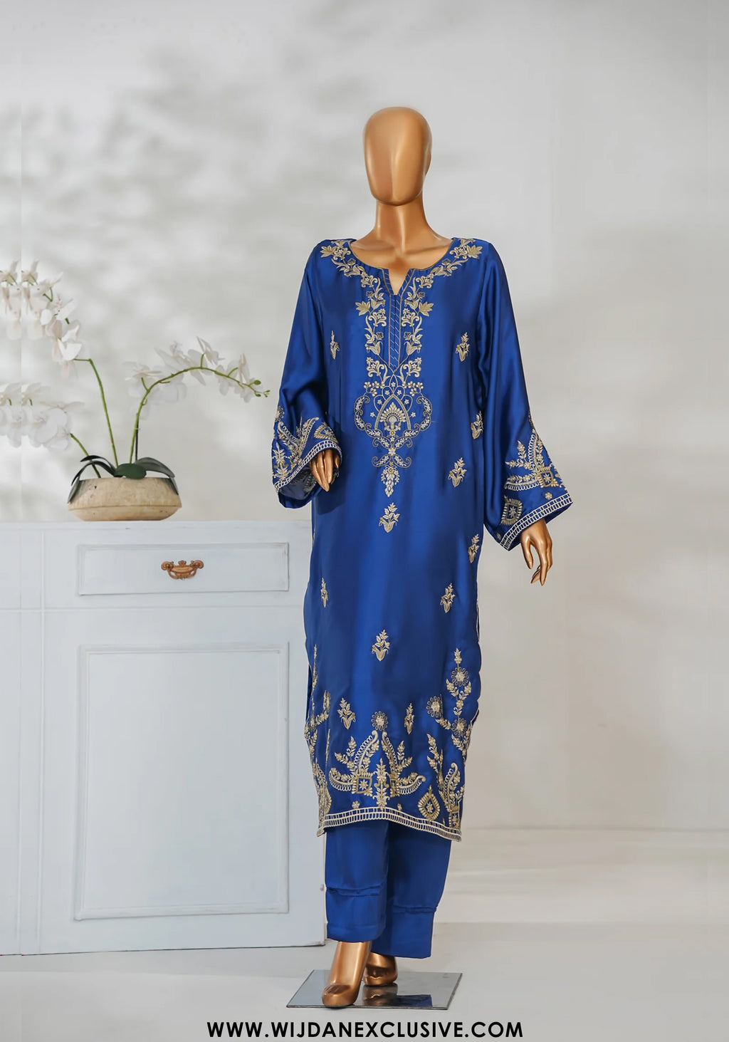 Mohar by Amna Khadija | Stitched Shamooz Silk 2PC Collection - 2026 (BLUE)