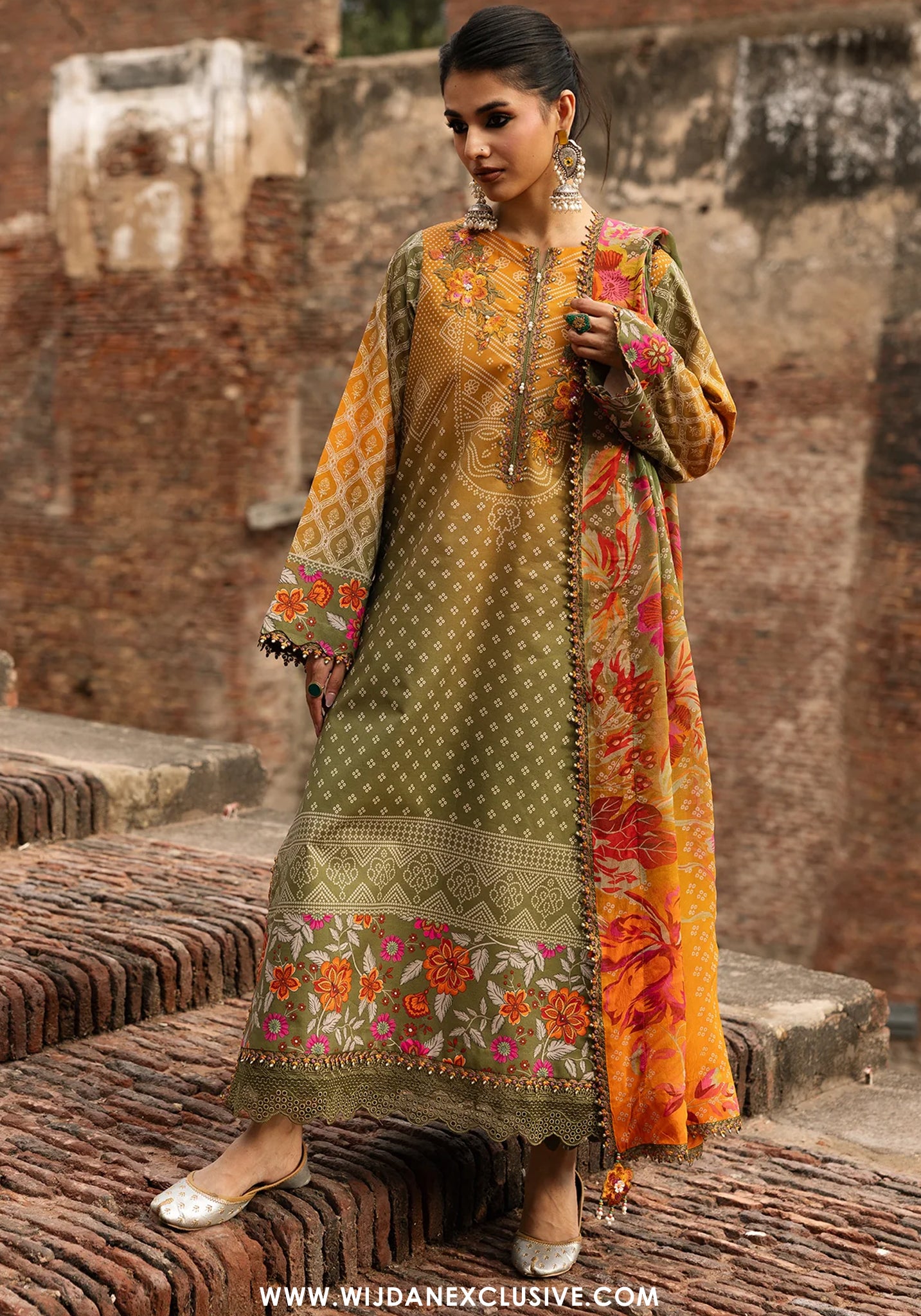 Charizma Chunri Unstitched Embroidered Lawn Vol-01 Collection - 2026 (CHN6-05)