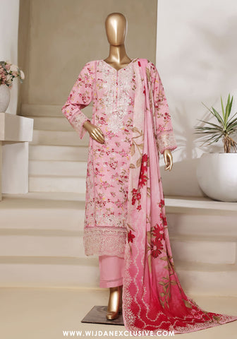 Sadabahar Signature Stitched Festive Embroidered Lawn - 2025 Vol-02 Pink