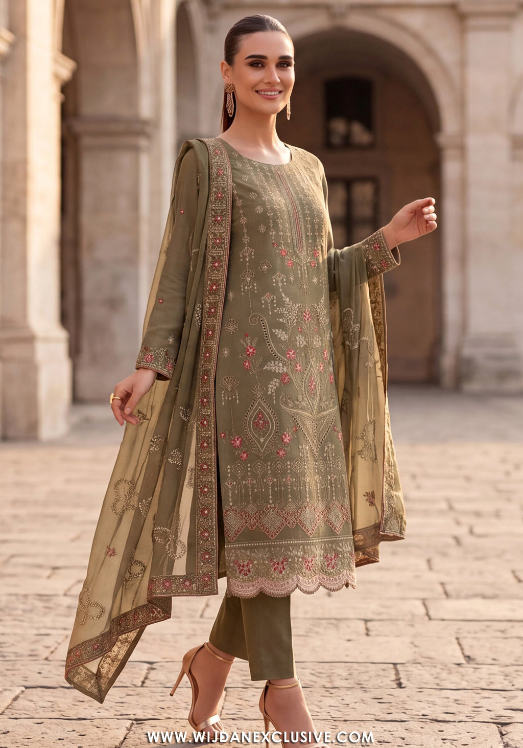 Dhamak by Wijdan | Unstitched Exclusive Formal Bana Dora Embroidered Collection - 2026 (D-05)