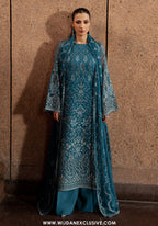 Lazawal by Lamisah | Unstitched Embroidered Formal Chiffon Collection - 2026 (TEAL ESSENCE)