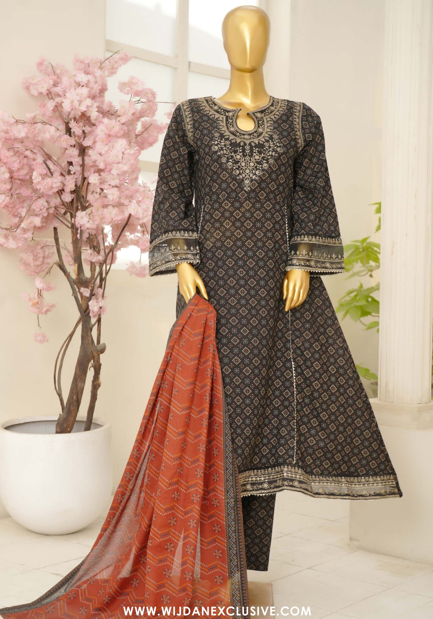 Bin Saeed Stitched Luxury Festive Embroidered Frock 3pc Collection - 2026 (D-05)