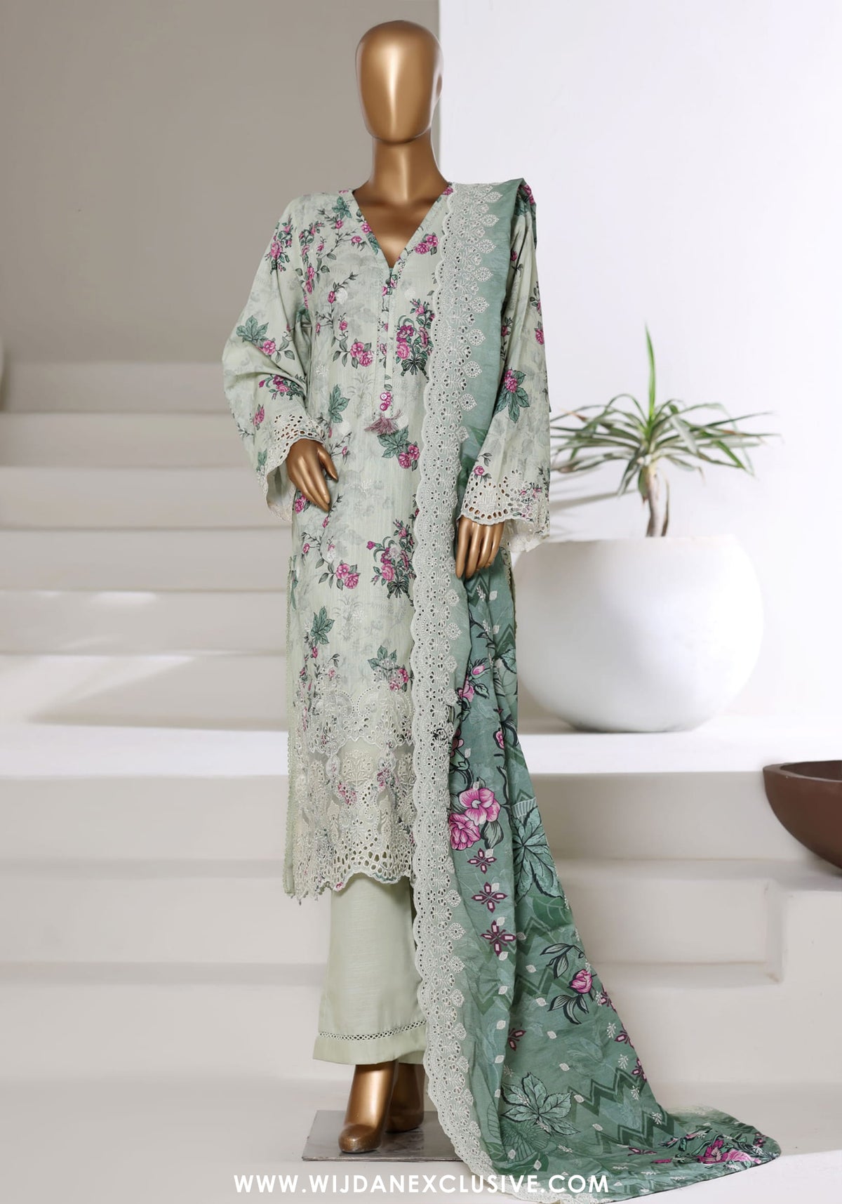 Sadabahar Stitched Laser Fusion Chikankari Khaddar Collection - 2025 (PISTA)