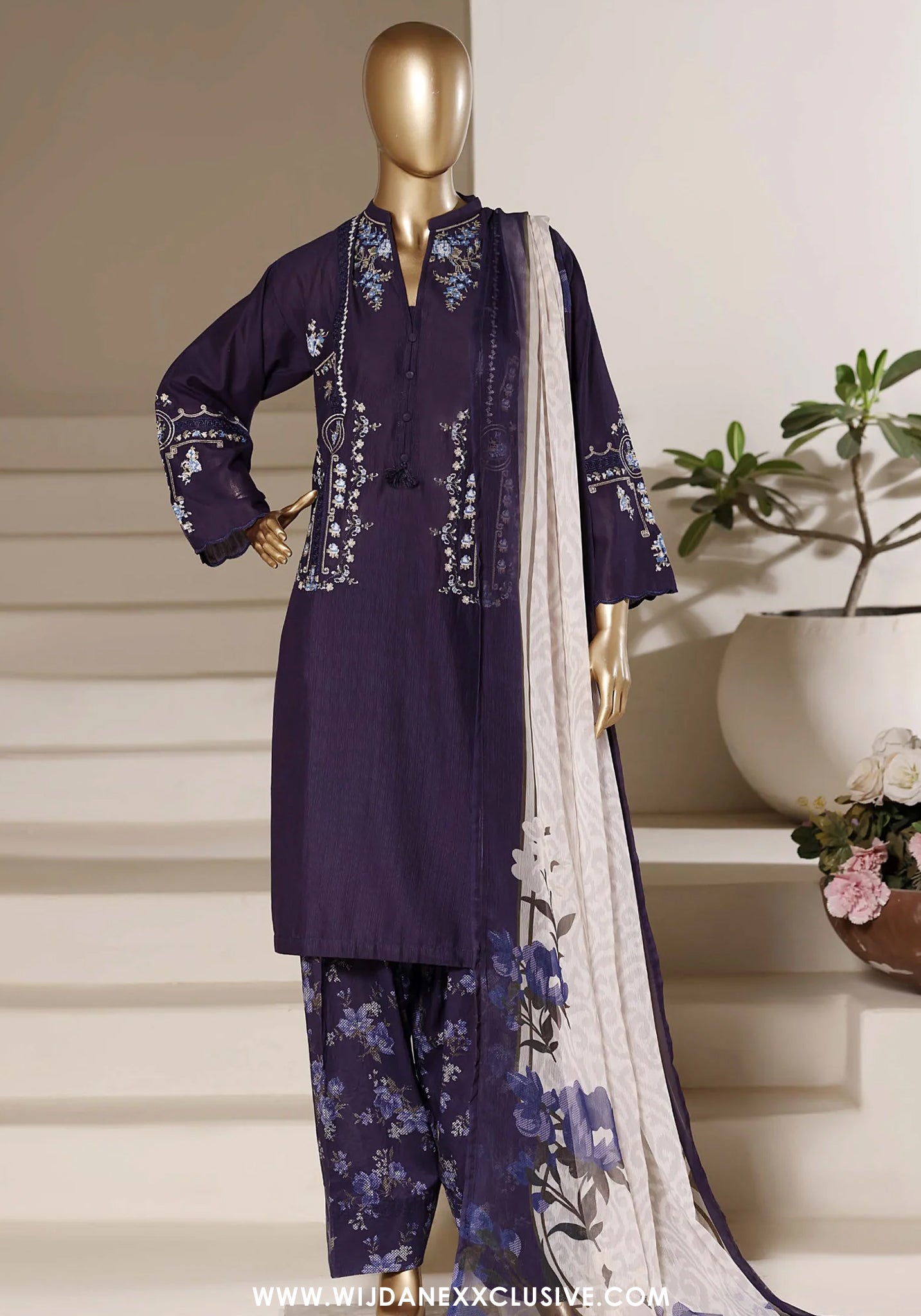 Eclair by Sadabahar | Stitched 3pc Embroidered Lawn Vol-02 Collection - 2026 (D-05)