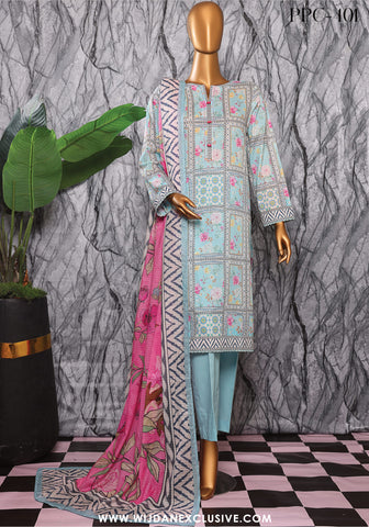 HZ Unstitched Platinum Digital Printed Lawn Collection - 2025 PPC-401