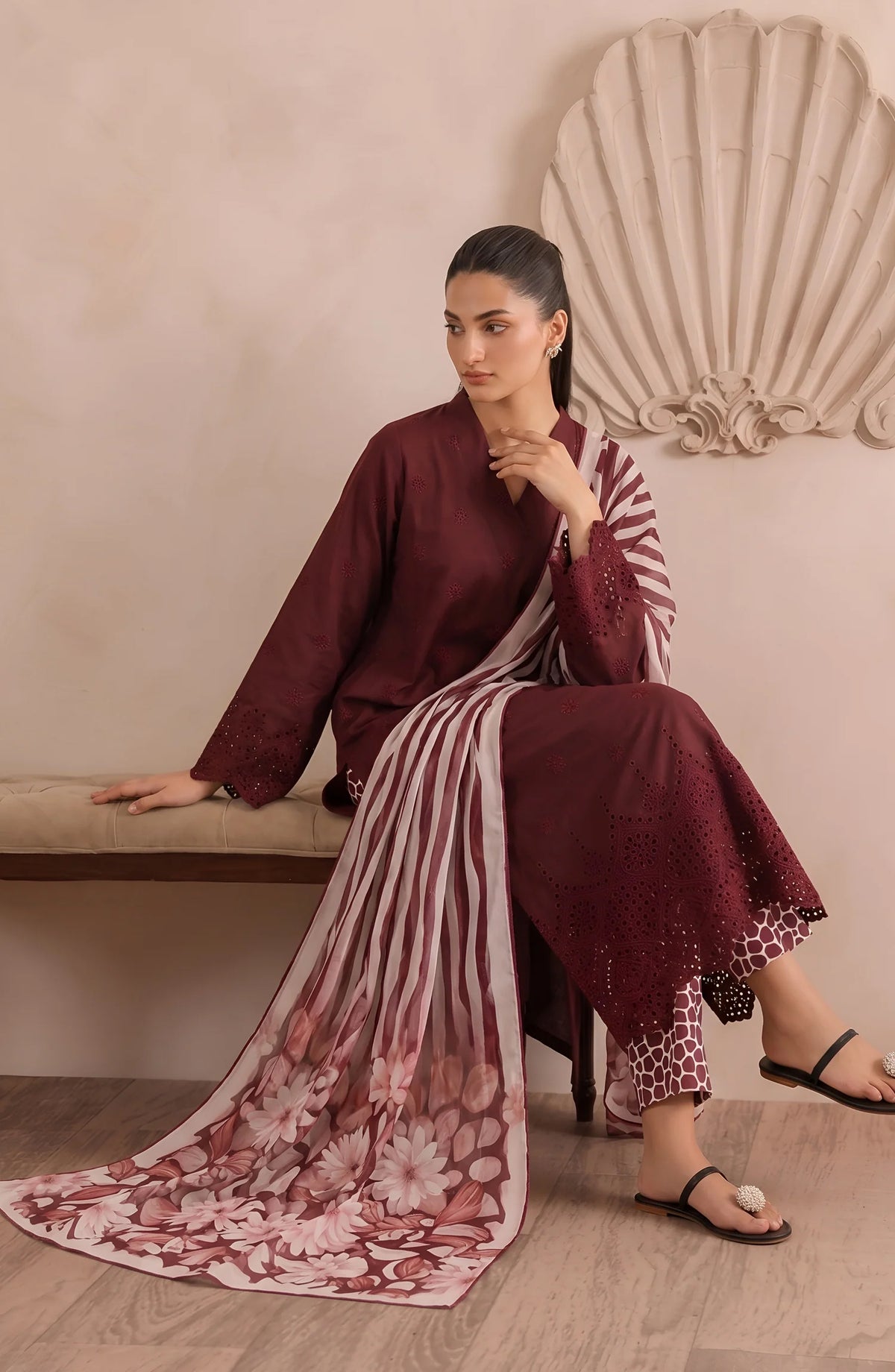 Jeem by  Amna  Khadija | Stitched Chikankari Lawn Collection - 2026 (D-05)