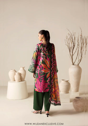Zyrah by Naqsh | Unstitched Fall Winter Collection - 2025 DARK GREEN- 00185