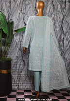 HZ Exclusive Unstitched Mid Summer Embroidered Slub Lawn EMC-31