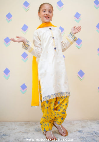 Shanzey Stitched Kids Embroidered Farshi Edit - 2025 (YELLOW)