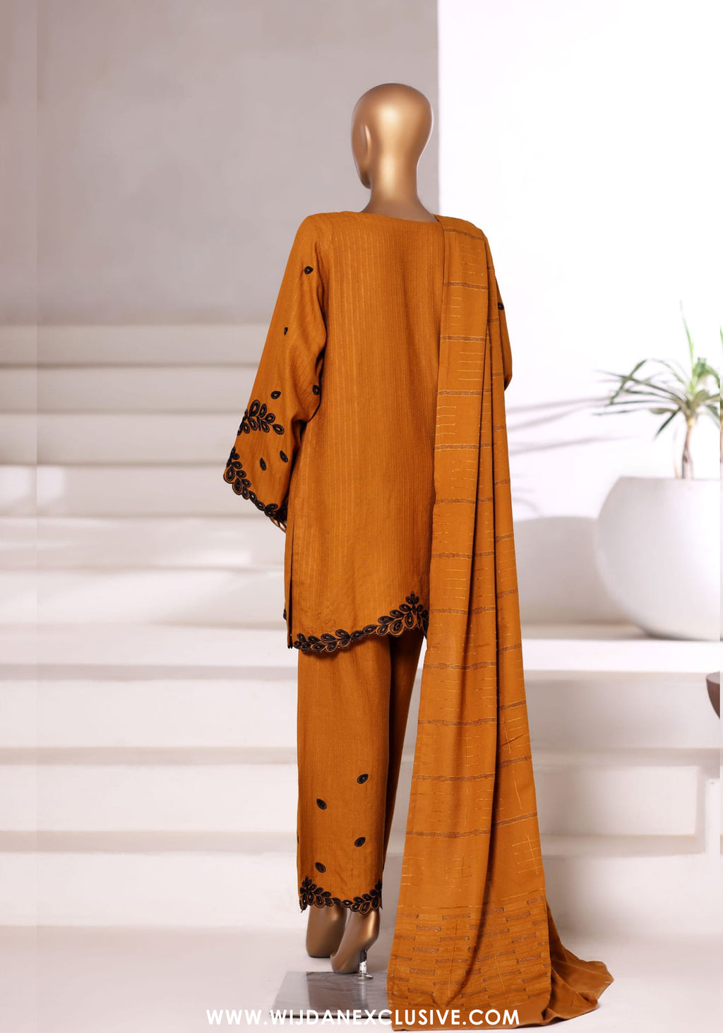 Vybe by Sadabahar | Stitched 3PC Dhanak Co-Ords Collection - 2025 (MUSTARD)