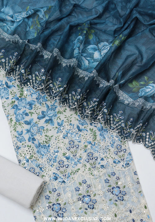 Bin Saeed Unstitched Embroidered Cambric Lawn Collection - 2026 (D-05)