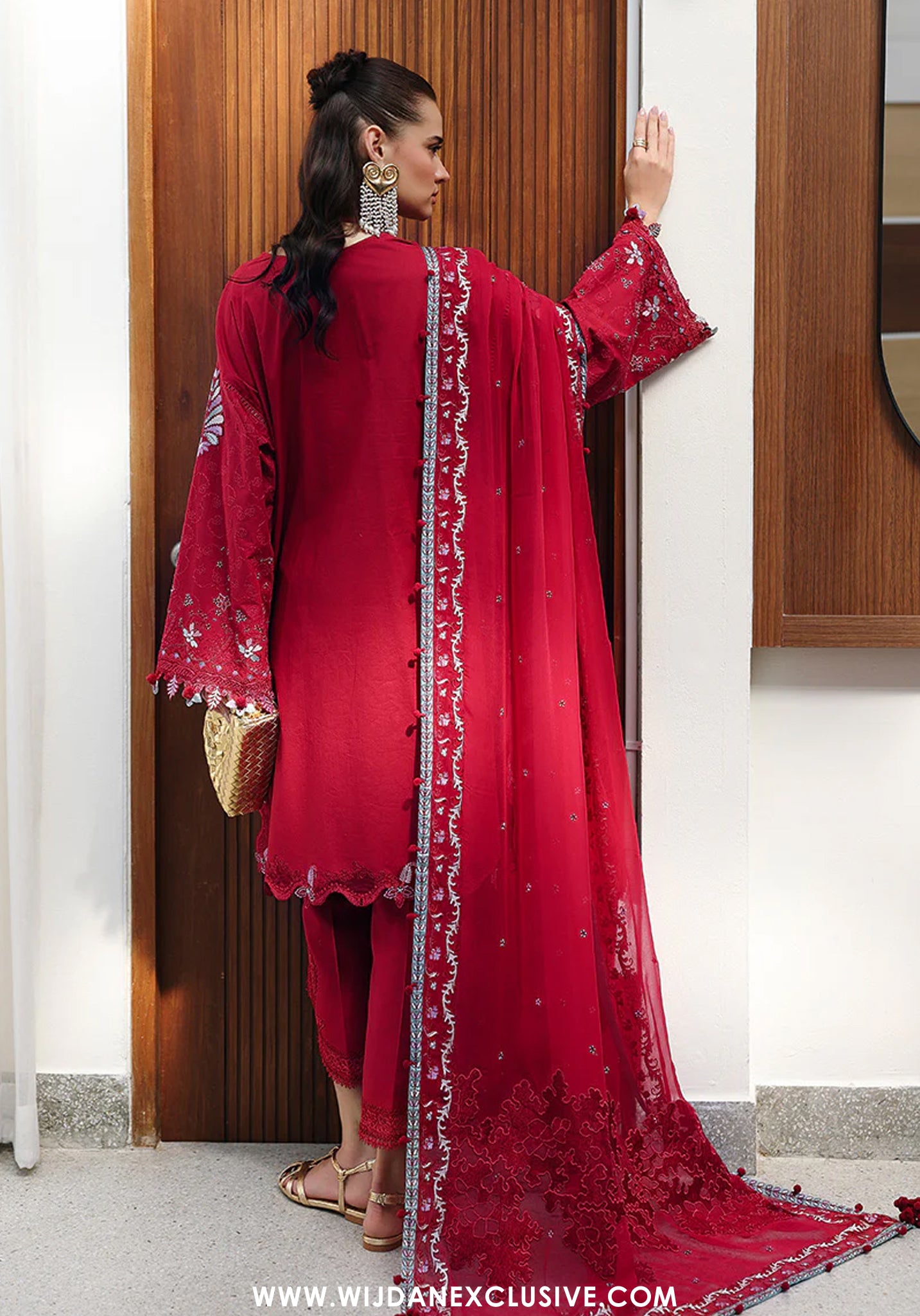 Qalamkar Unstitched Lawn Chikankari Eid Edit'26 (RUBY)