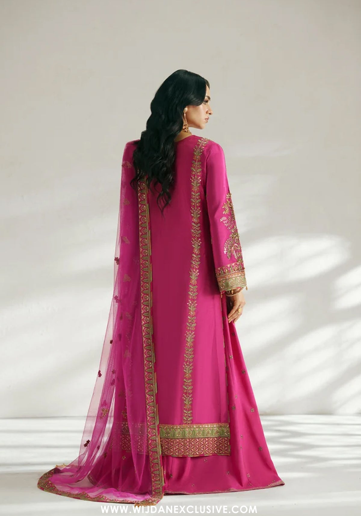 Vera Unstitched Embroidered Festive Formal Collection'26 (Ada Magenta Shirt Set)