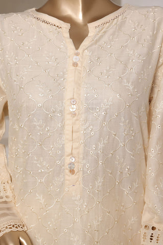 Sadabahar Stitched Luxury Embroidered Chikankari Collection - 2025 (Cream)