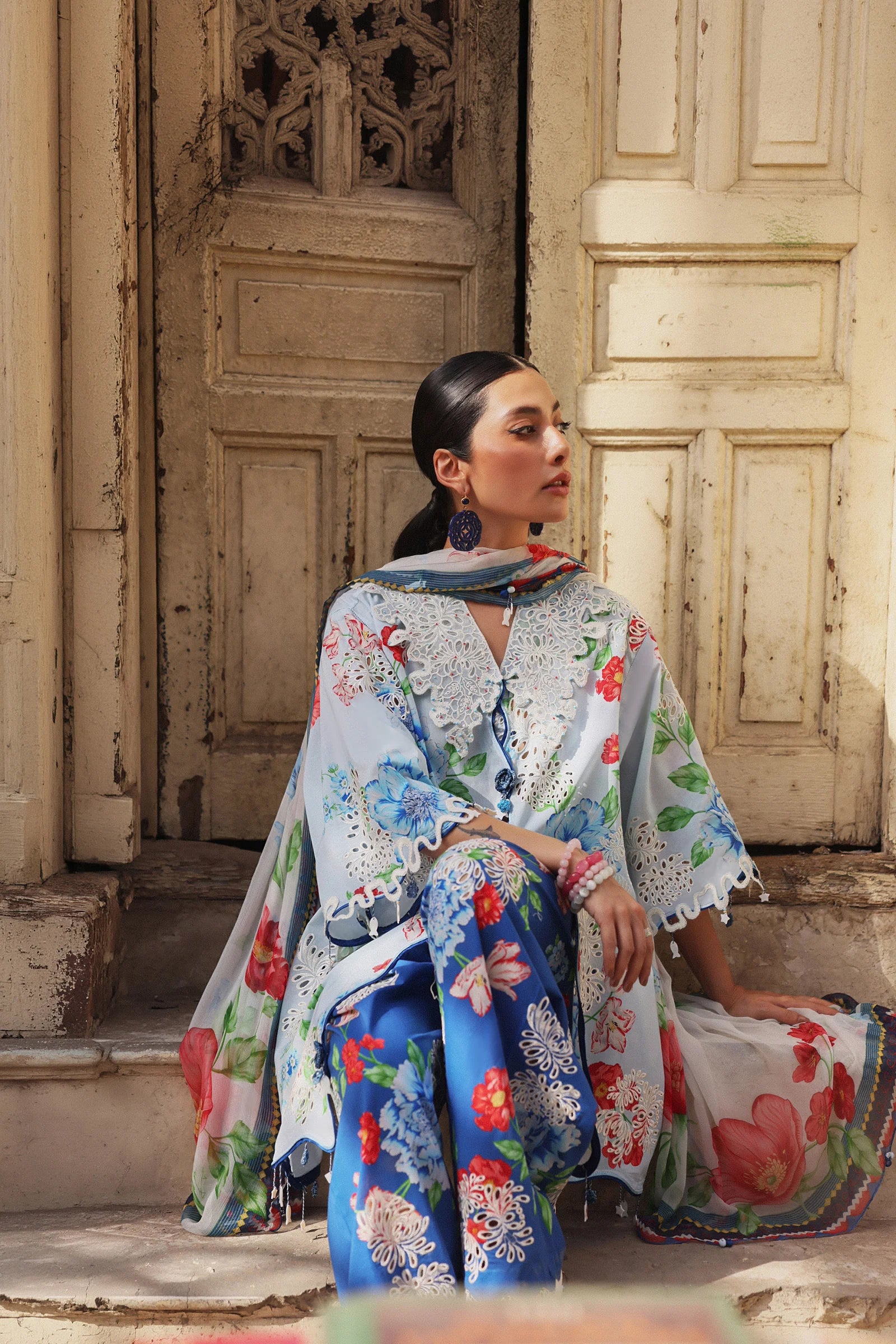 Wildflower by Zaha | Unstitched Festive Lawn Collection - 2026 (BLUE POPPY)