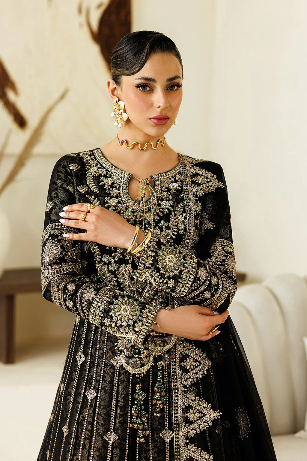 Aymal by Alizeh | Unstitched Formal Handcrafted Bamber Chiffon Edit'26 (BLANC)
