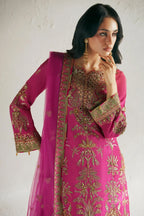 Vera Unstitched Embroidered Festive Formal Collection'26 (Ada Magenta Shirt Set)