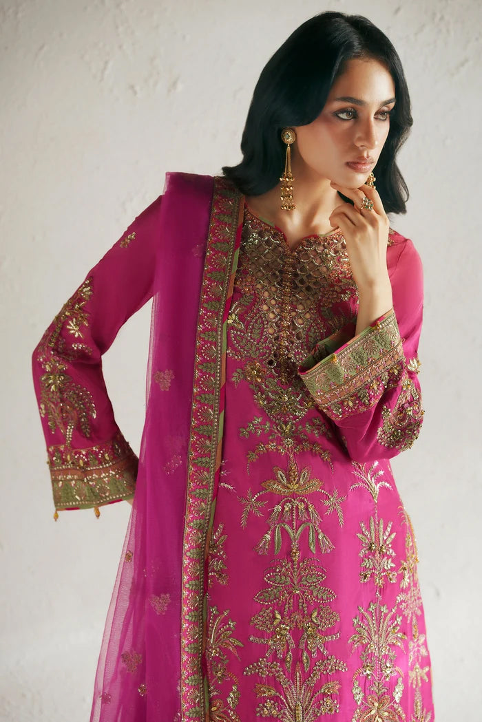 Vera Unstitched Embroidered Festive Formal Collection'26 (Ada Magenta Shirt Set)
