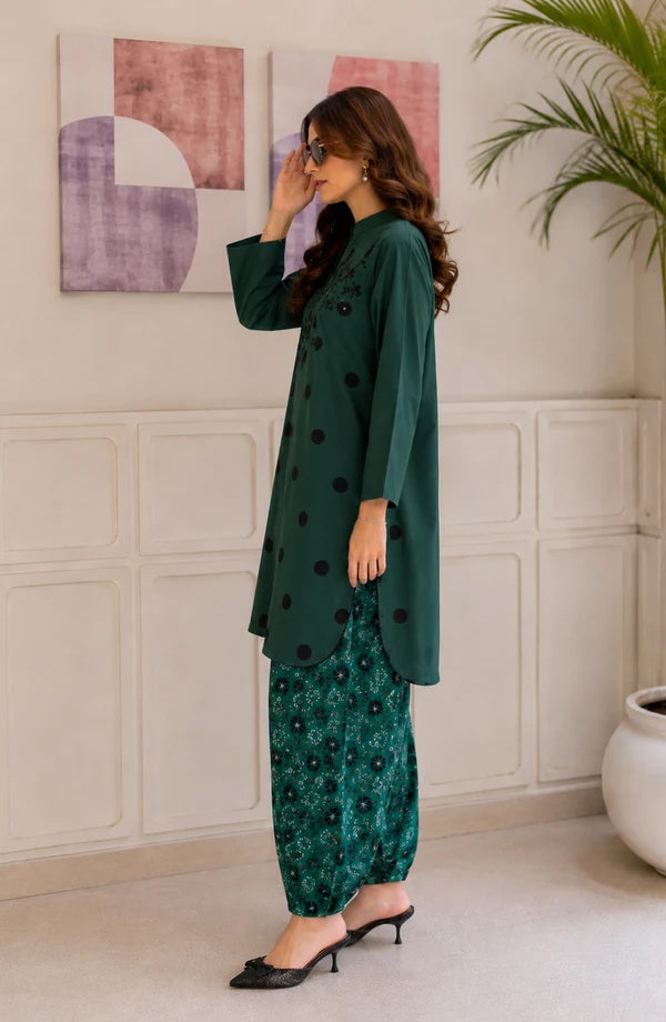 Afsana by Amna Khadija | Stitched 2pc Embroidered Lawn Collection - 2026 (D-04)