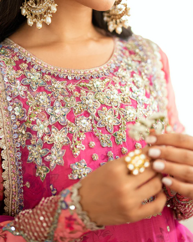 Sham Shandaar by Mushq | Unstitched Chiffon Collection - 2025 (GEET GULABI)