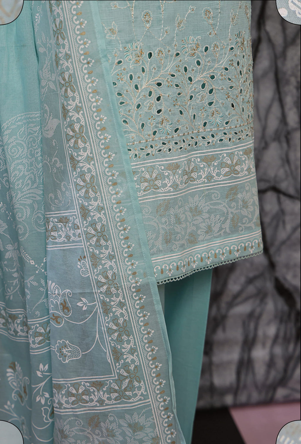 HZ Exclusive Unstitched Mid Summer Embroidered Slub Lawn EMC-31