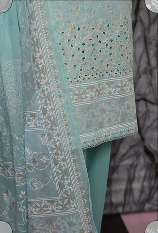 HZ Exclusive Unstitched Mid Summer Embroidered Slub Lawn - 2025 EMC-31