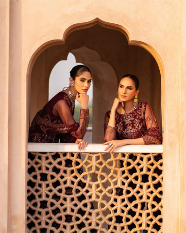 Sahiba Embroidered Net Formals - 2025 by Zarif SBA-01 ELIF