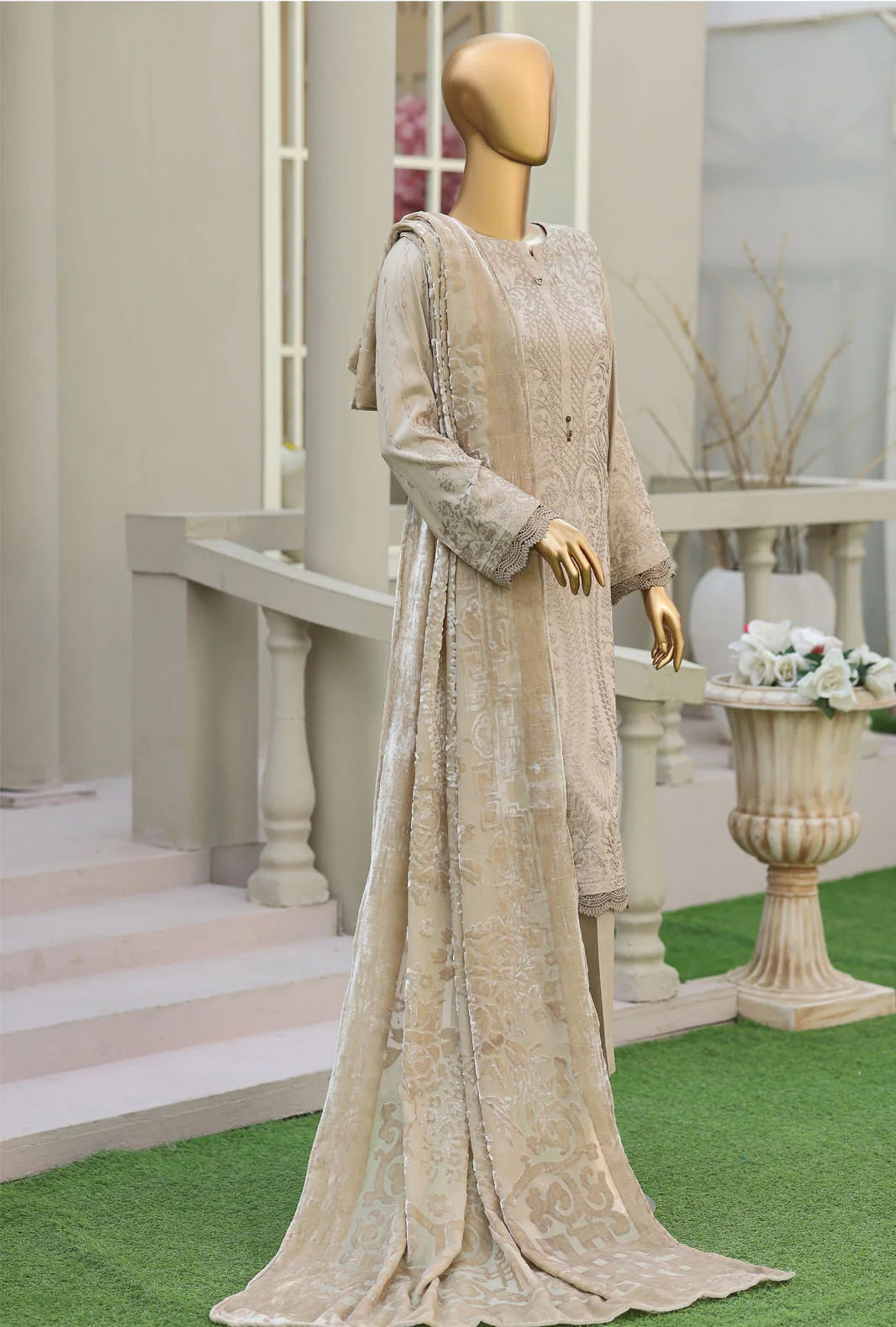 Royel Needleuork by HZ Textile | Unstitched Velevet Embroidered Collection'26 (D-05)