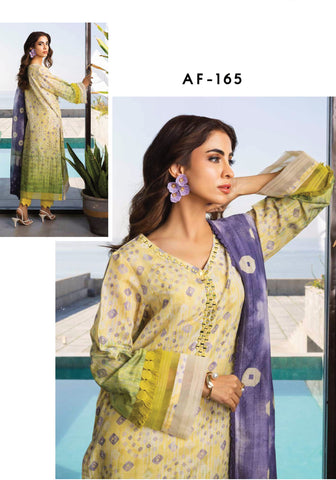 Aafreen Embroidered Doriya Lawn Collection'25 by Riaz Arts AF-165