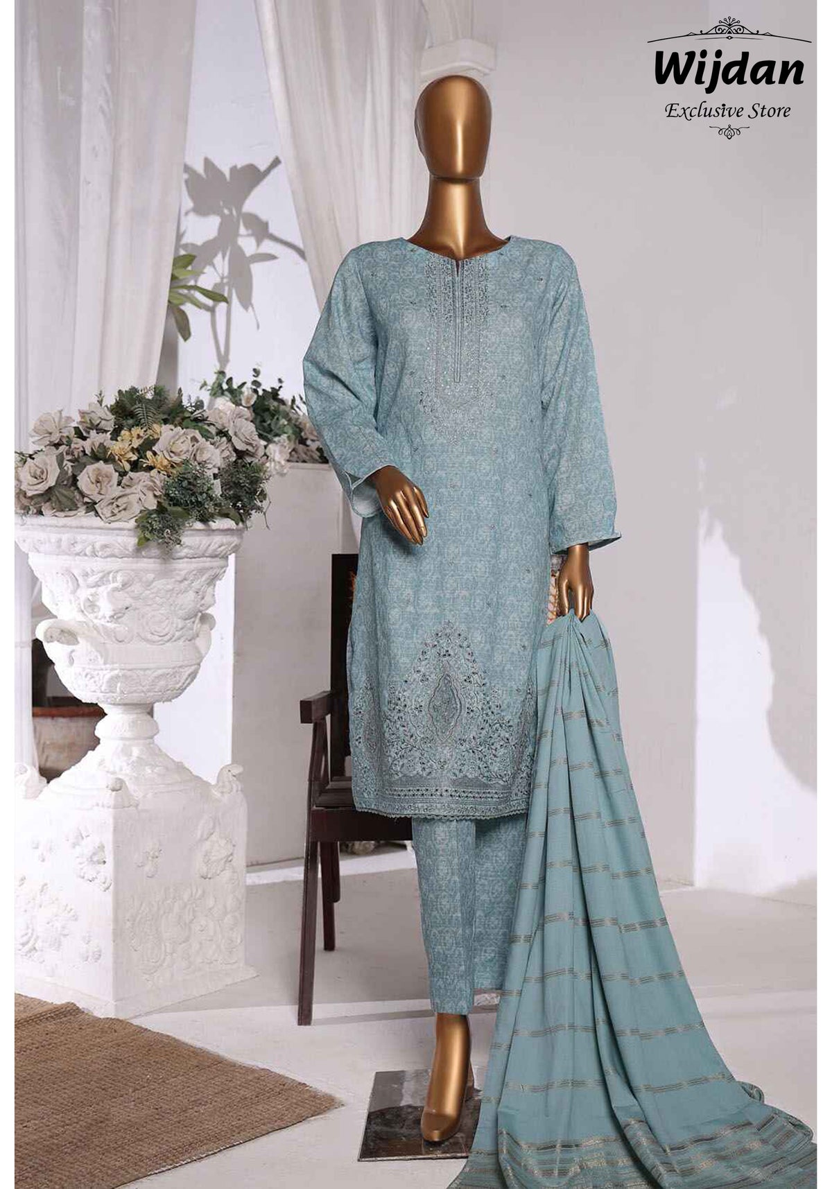 HZ Khaddar Embroidered Karandi Shawl Collection’24 KES-69