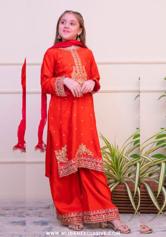 Shanzey Stitched Luxe Embroidered Silk Edit Collection - 2025 (RUST)