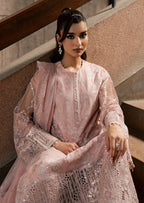 Lazawal by Lamisah | Unstitched Embroidered Formal Chiffon Collection - 2026 (PINK BLOSSOM)