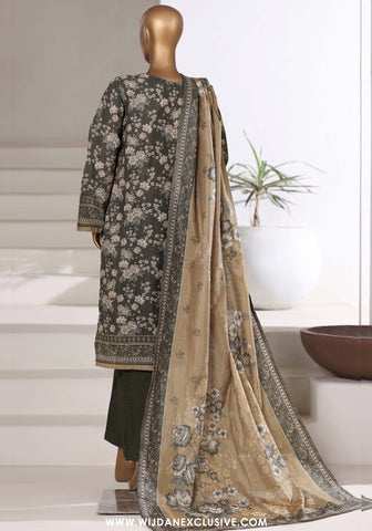Sadabahar Stitched Printed Khaddar Shimmer Collection - 2025 (GREEN FLORAL)