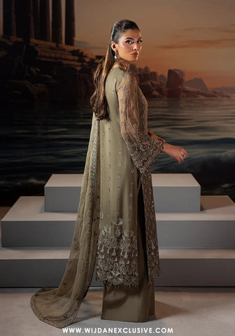 Riwayat Lamisah Unstitched Chiffon Collection - 2025 by Lavish (Sage Green)