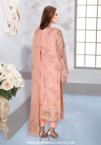 Ramsha Unstitched Embroidered Organza Collection - 2025 WE-421
