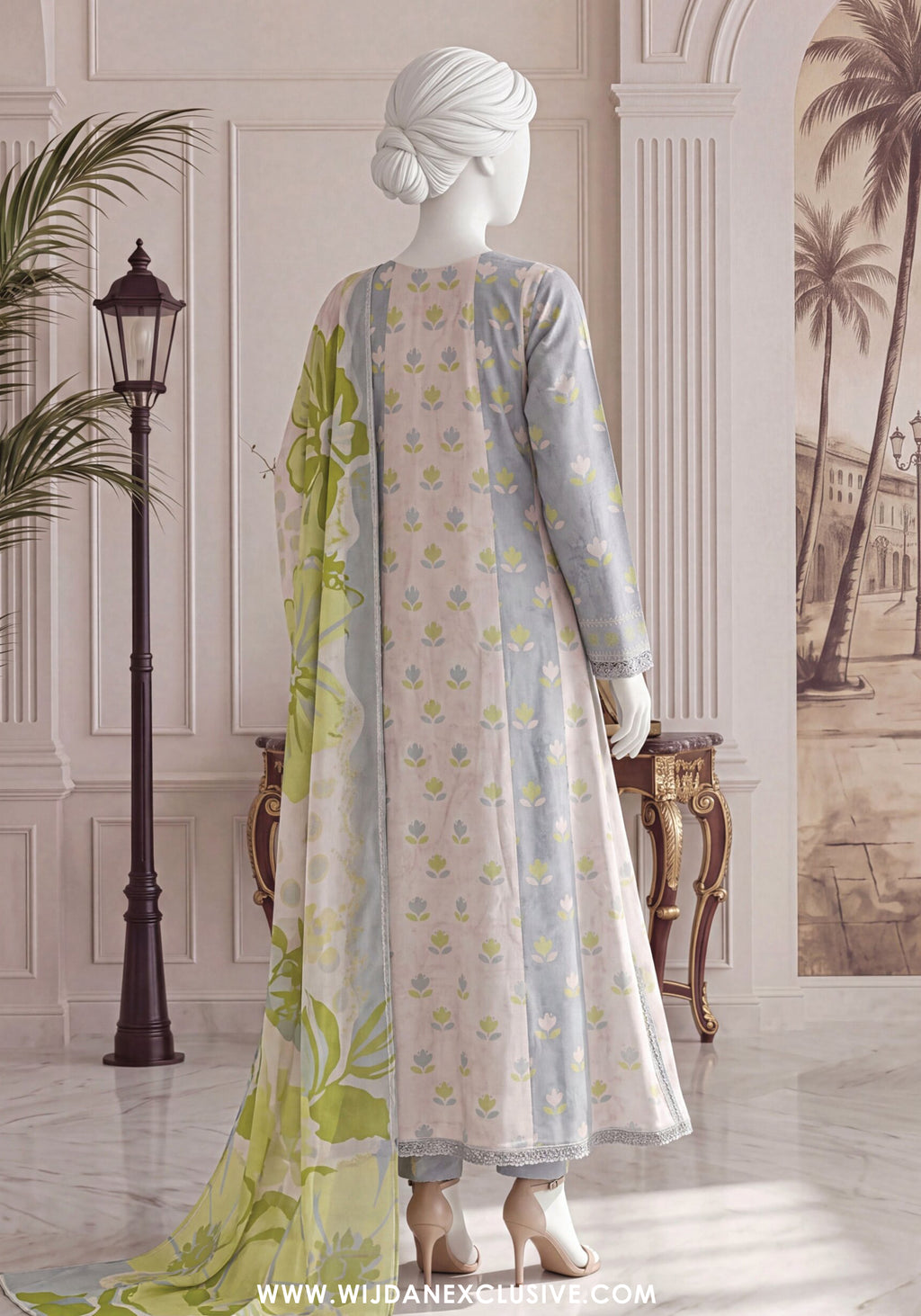A Flowy Cut by HZ Textile | Stitched Printed & Emb Silk Collection'26 (D-06)