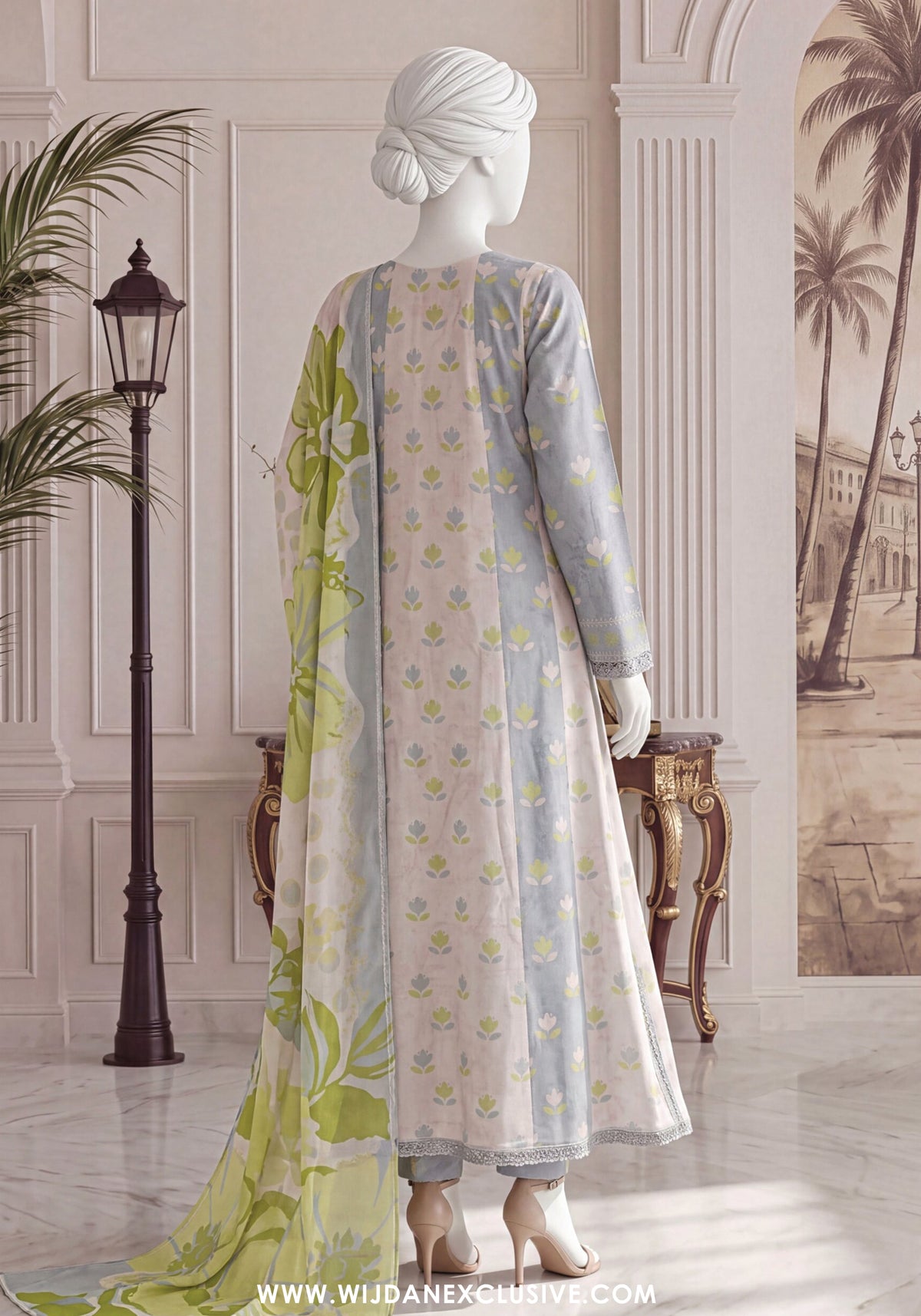 A Flowy Cut by HZ Textile | Stitched Printed & Emb Silk Collection'26 (D-06)