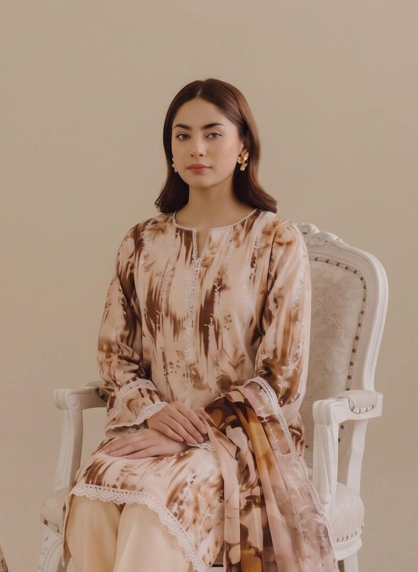 Cut & Style by Mahay | Unstitched Fancy Lawn Vol-02 Collection - 2026 (D-06)