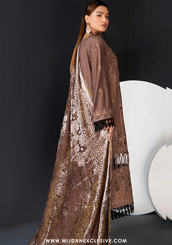 Palachi Unstitched Luxurious Embroirdered Winter Collection - 2025 (Brown)