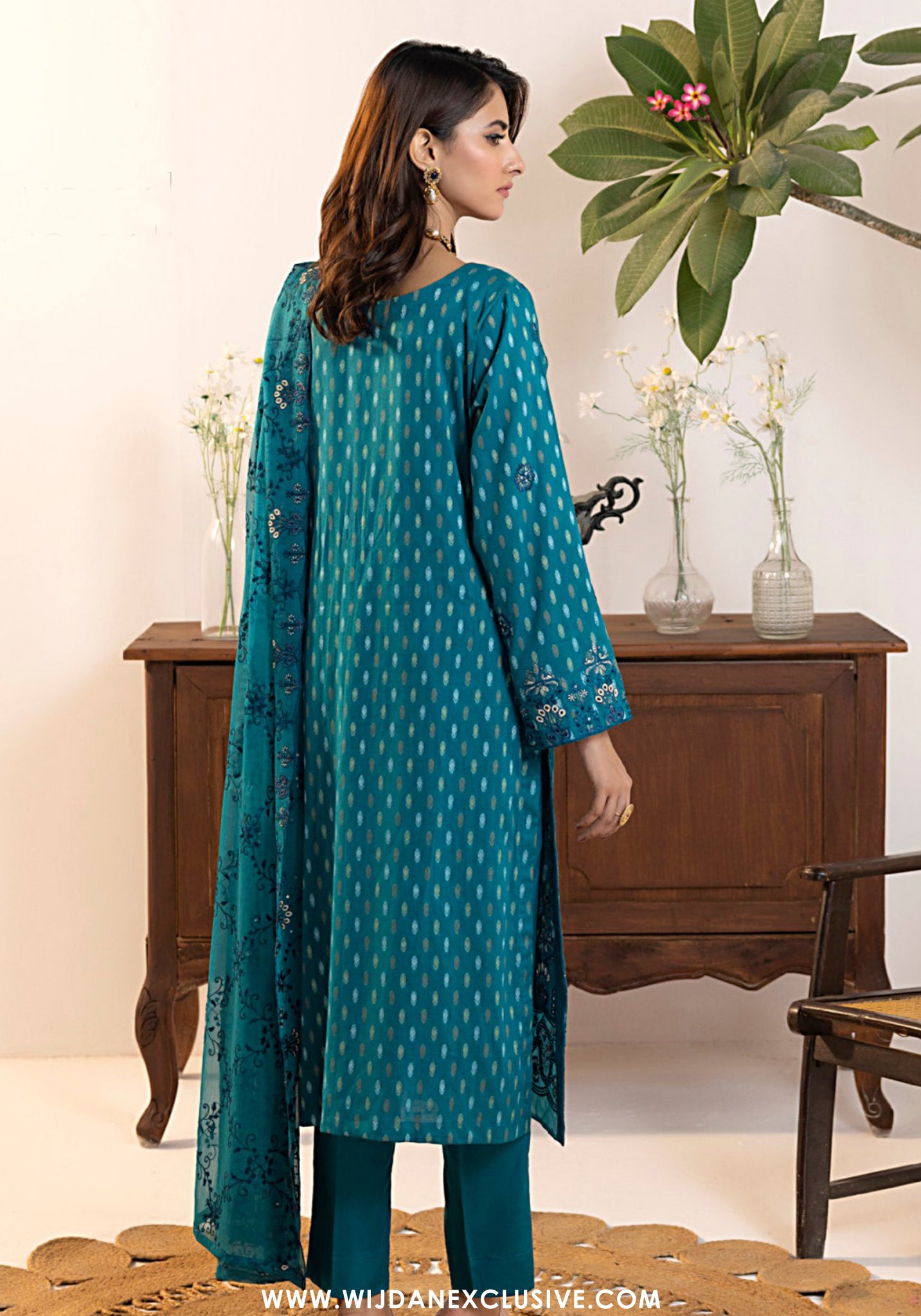 Tanisha by Wijdan | Unstitched Luxury Embroidered Broshia Cotton Collection - 2026 (D-06)