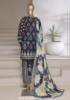 Sadabahar Stitched Printed Shimmered Cambric Summer Collection - 2025 (Dark Blue)