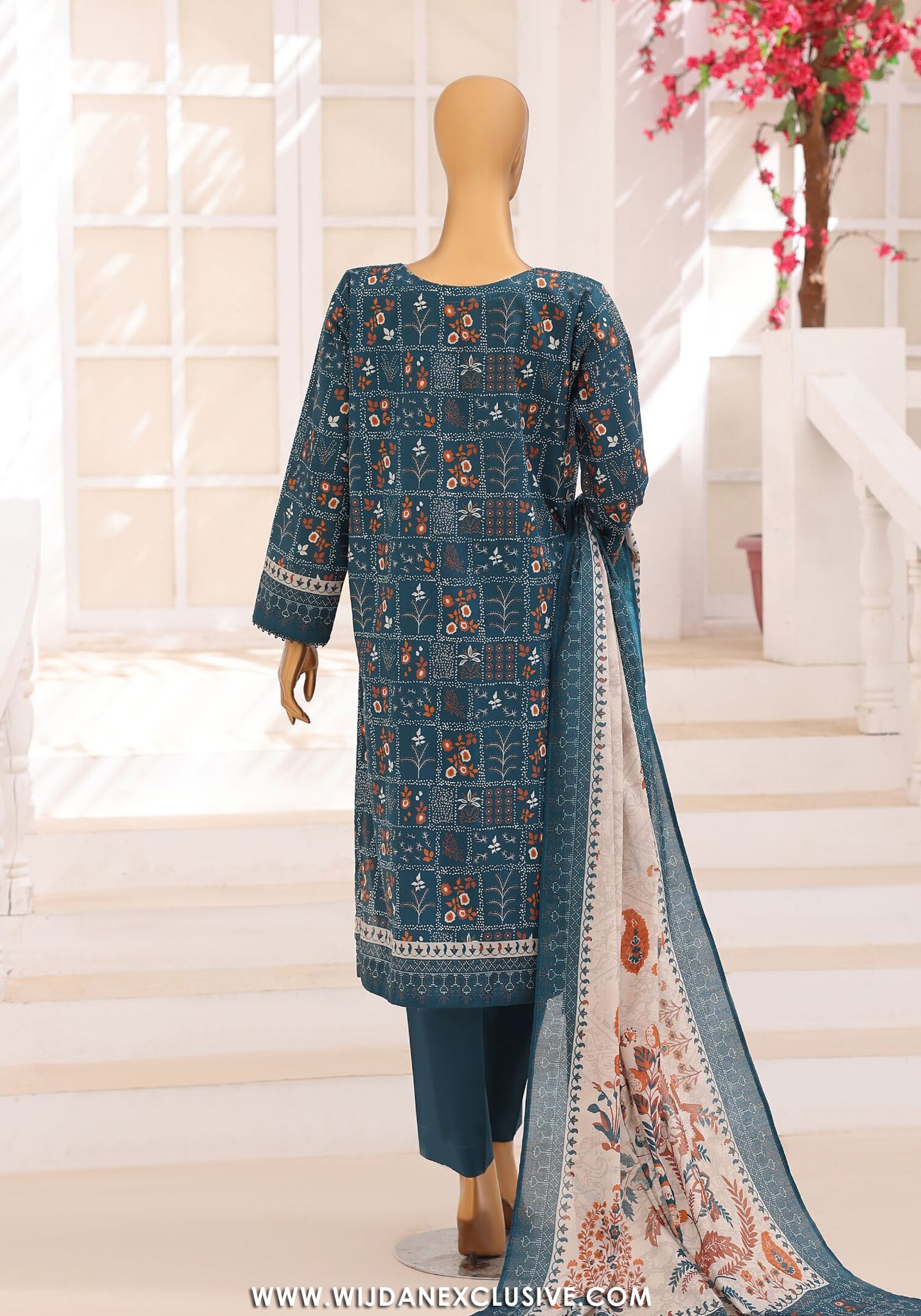 HZ Unstitched Platinum Floral Printed Lawn Collection - 2026 (D-06)