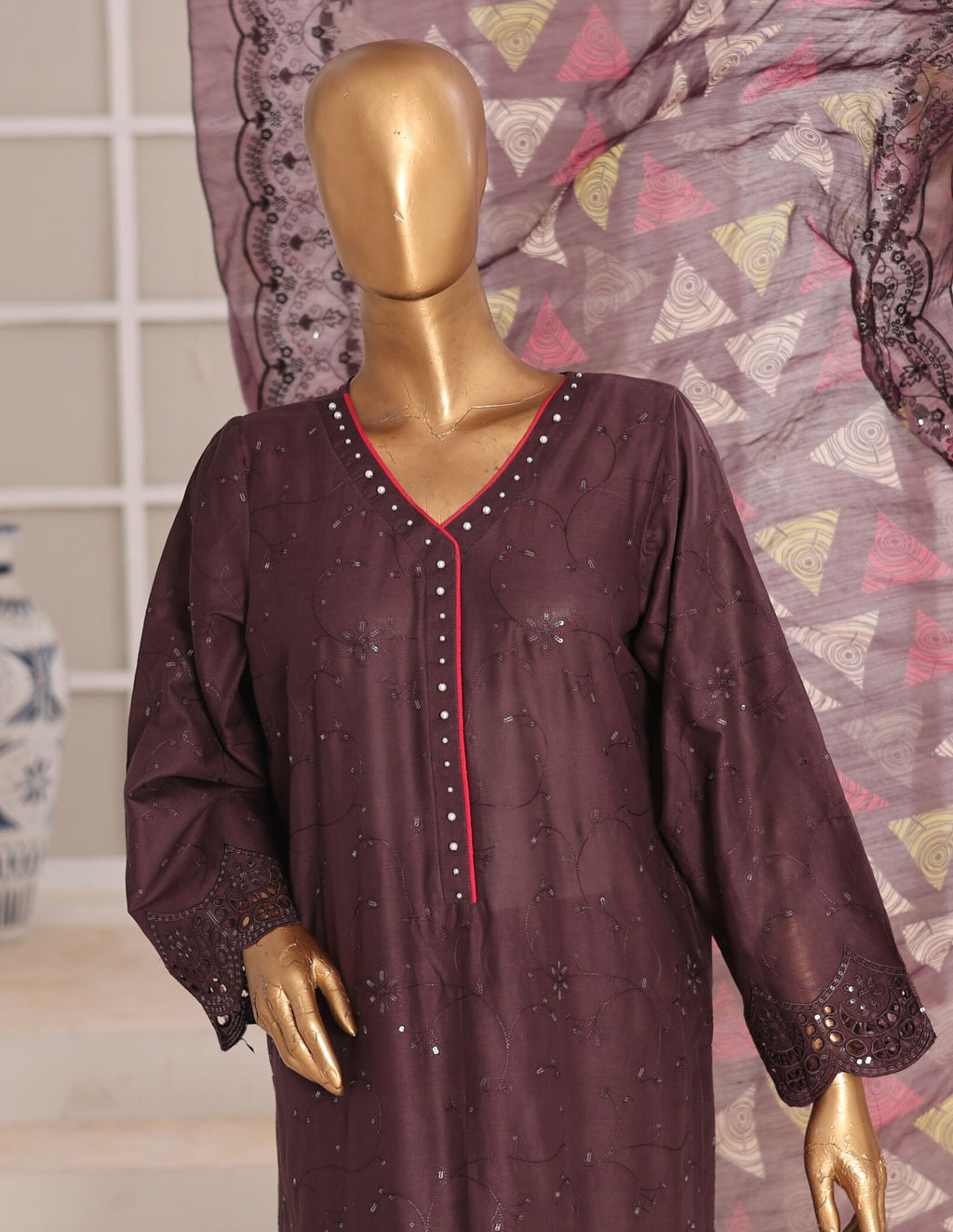 Aifa Dynasty Chikankari Unstitched Luxury Lawn Collection - 2026 (D-06)