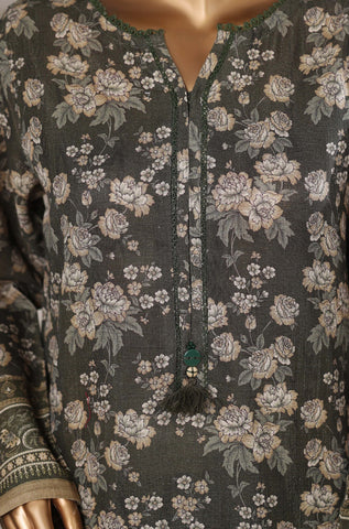 Sadabahar Stitched Printed Khaddar Shimmer Collection - 2025 (GREEN FLORAL)