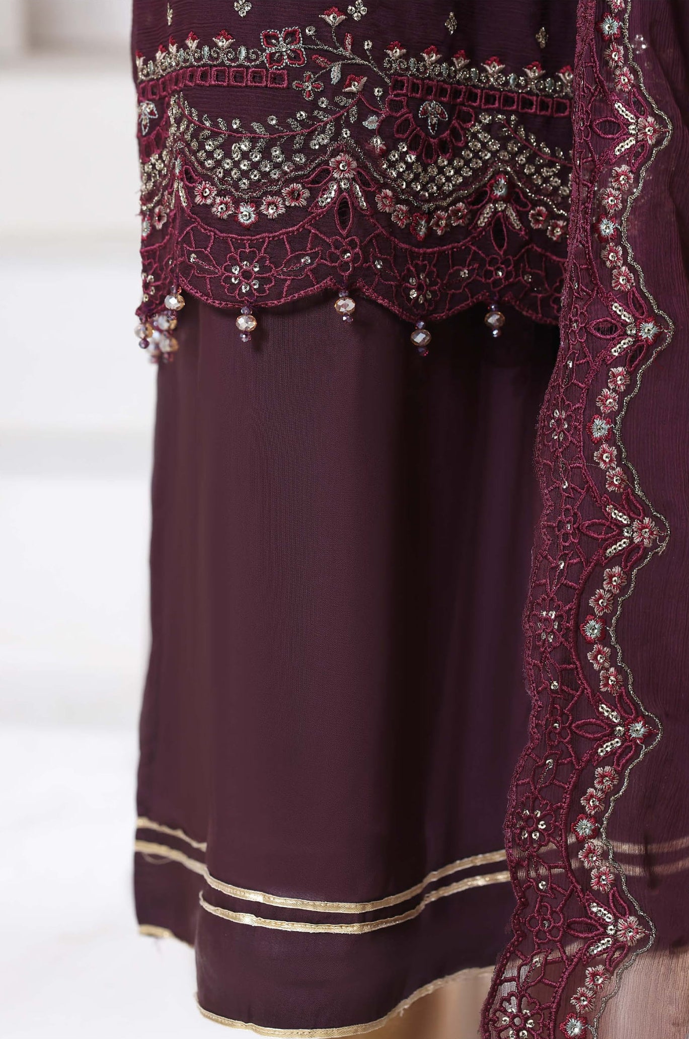 Afsanay by Sadabahar | Stitched Luxury Chiffon Vol-14 Collection - 2025 (PURPLE)