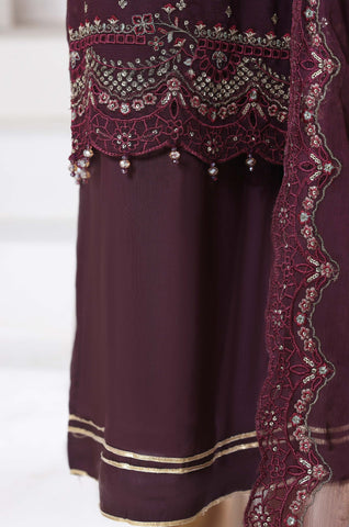 Afsanay by Sadabahar | Stitched Luxury Chiffon Vol-14 Collection - 2025 (PURPLE)